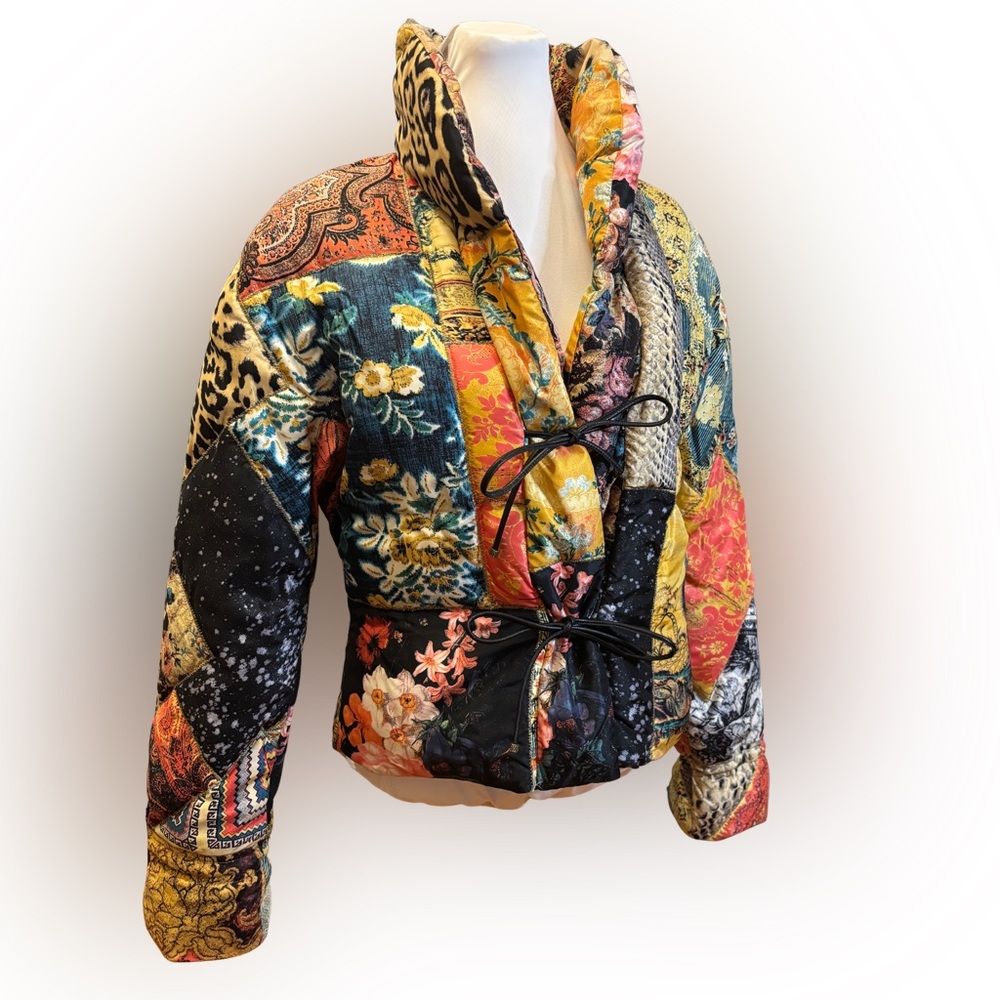 Roberto Cavalli FW2002 Patchwork Silk Puffer